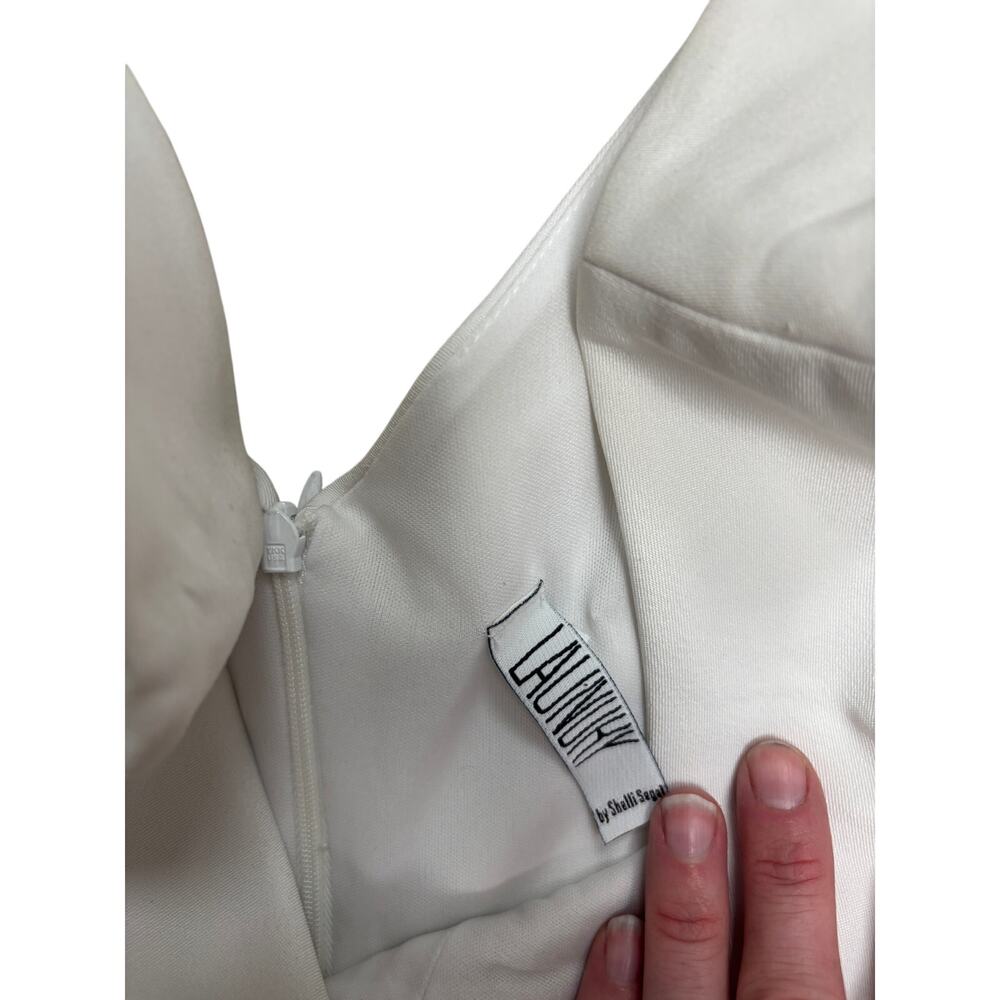 Laundry by Shelli Segal White Sleeveless Dress 🤍 Chic Minimalist - Size 4 - Picture 3 of 6